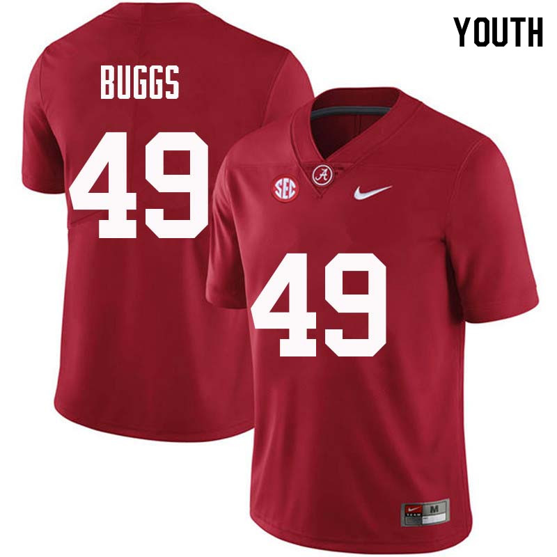 Alabama Crimson Tide Youth Isaiah Buggs #49 Crimson NCAA Nike Authentic Stitched College Football Jersey LT16I20TL